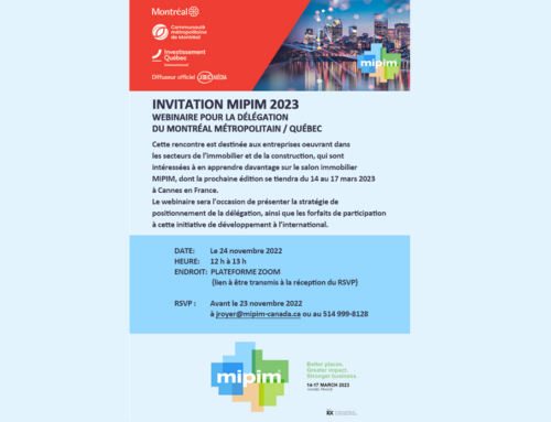 Invitation MIPIM 2023